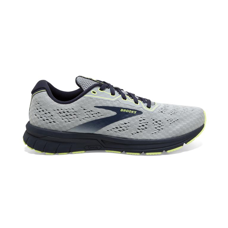 Brooks Men's Anthem 4 Neutral Road Running Shoes - Quarry/Navy/Sunny Lime (XMHC90381)